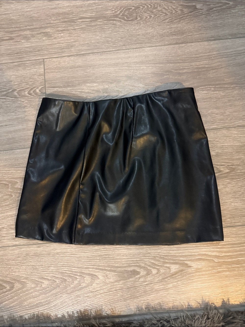 H&M Black Faux Leather Mini Skirt